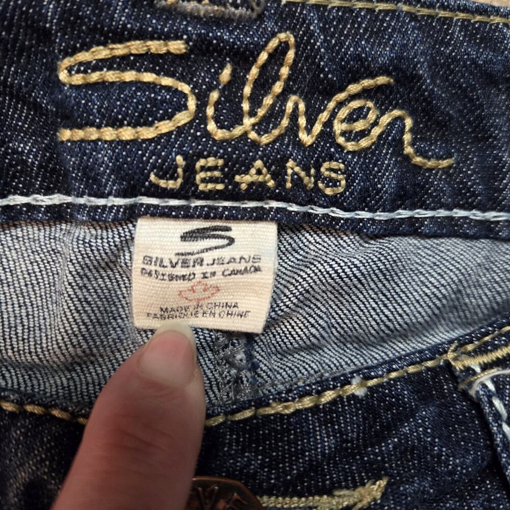 Silver Jeans Santorini Women's Size 29 Blue Straight Leg Stretch Denim Capri - Picture 10 of 16